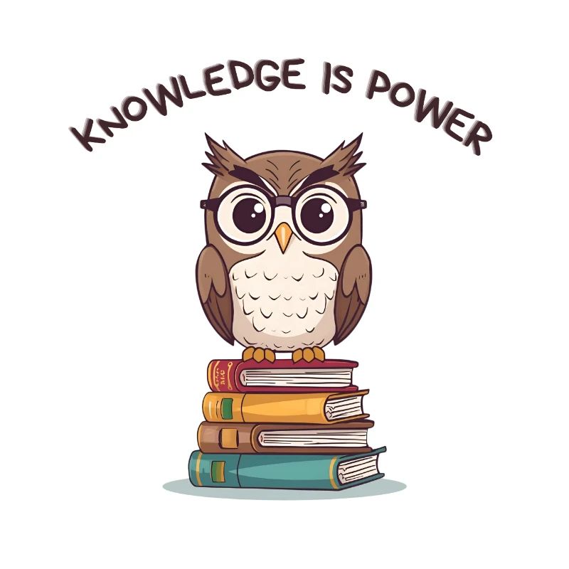 Knowledge is Power – Cute Owl on Books