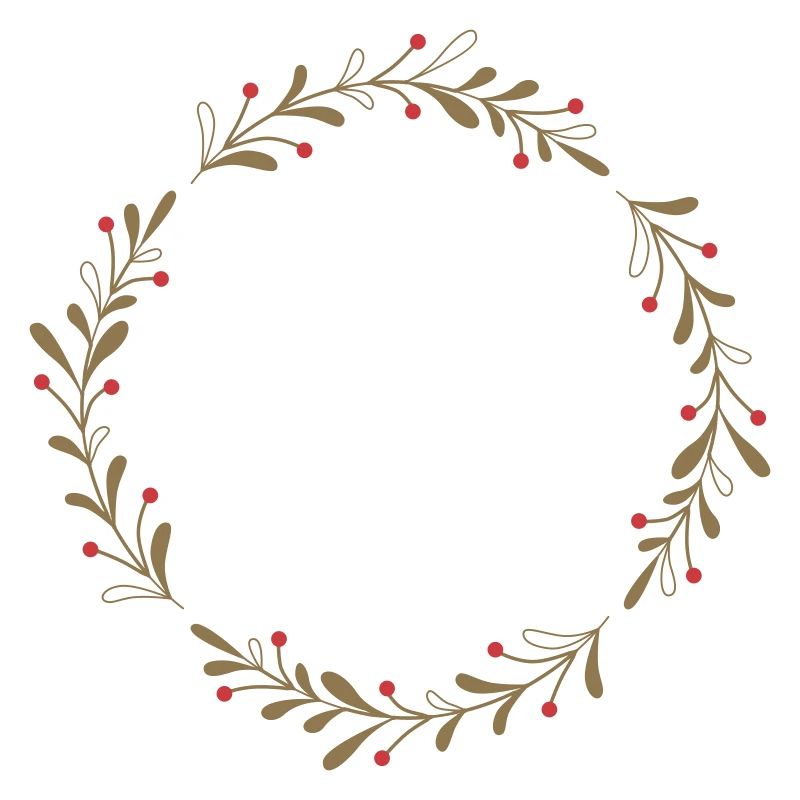 Winter wreath with red berries