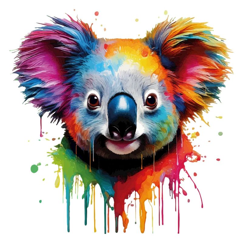 Regenbogen Koala Aquarell