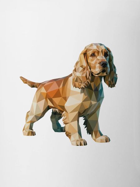 Cocker Spaniel - Cooles Low-Poly-Logo