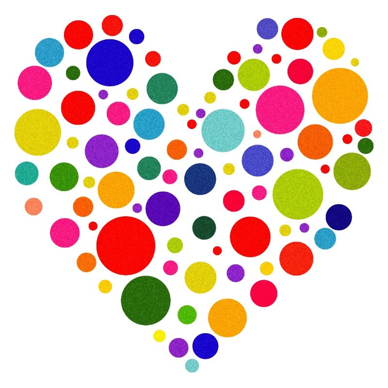 Colorful Circle Heart Pattern