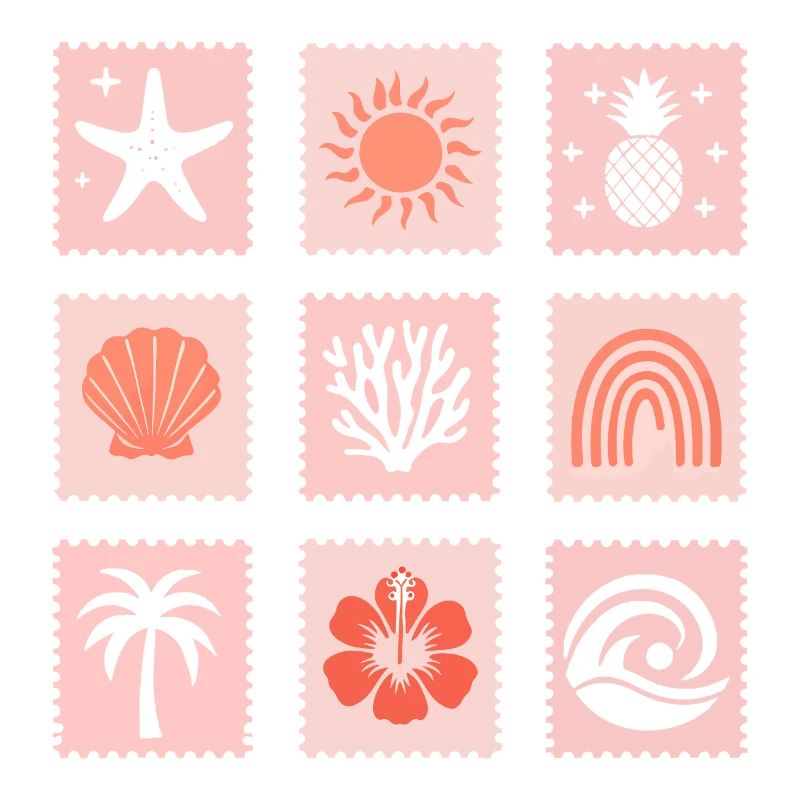 Collage de timbres nature