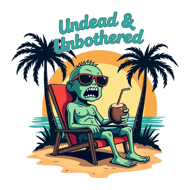 Undead and Unbothered Zombie Beach Saying