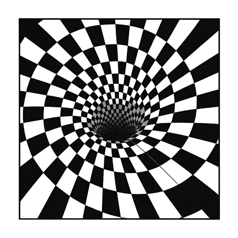 Tunnel à damier en spirale