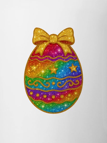 Rainbow Glitter Egg with Bow