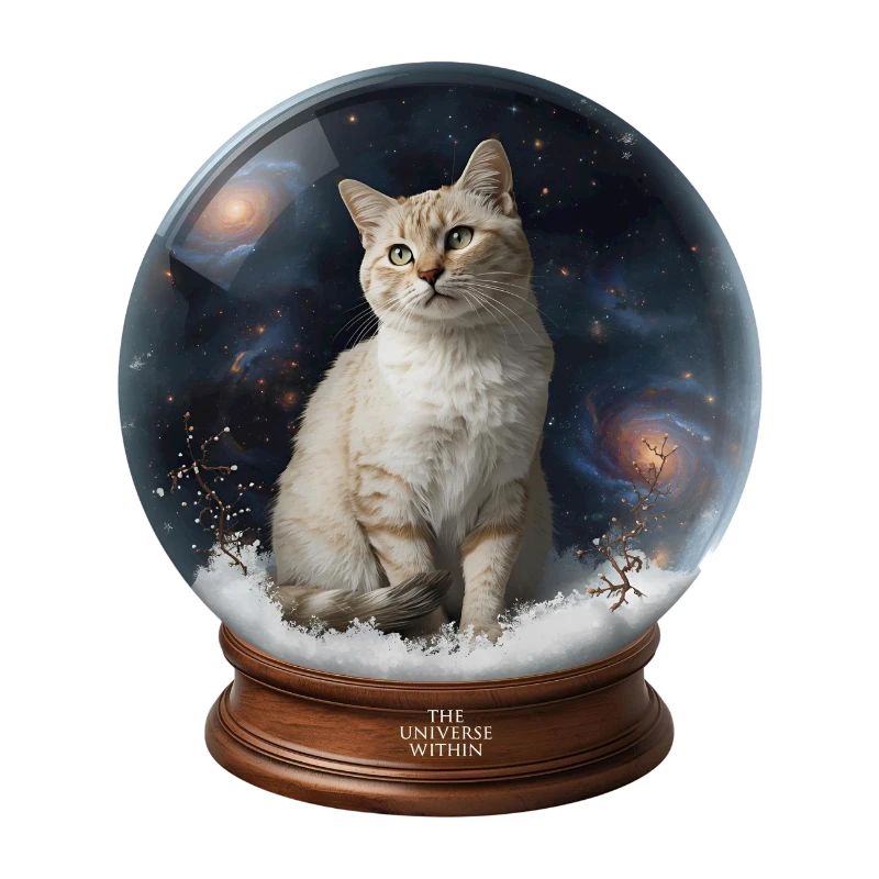 Cosmic Cat in Snow Globe