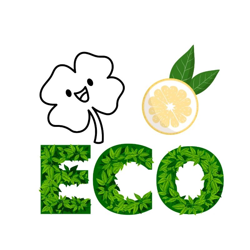 Lettres Eco Leaf avec tranche de citron