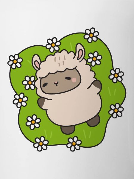 Flowering lamb dancing among daisies