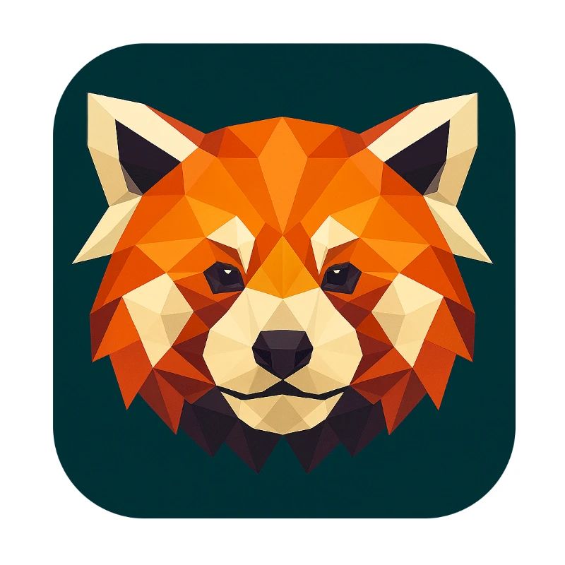 Tête de Panda Rouge Low Poly