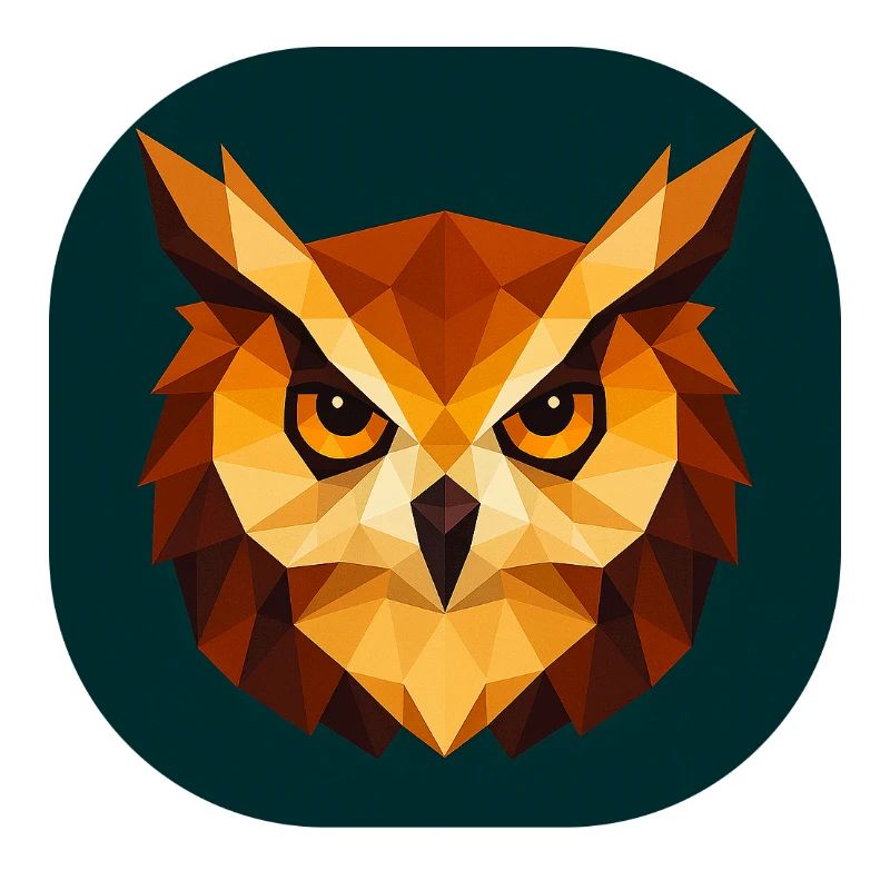 Geometric Owl Head Polygon Art