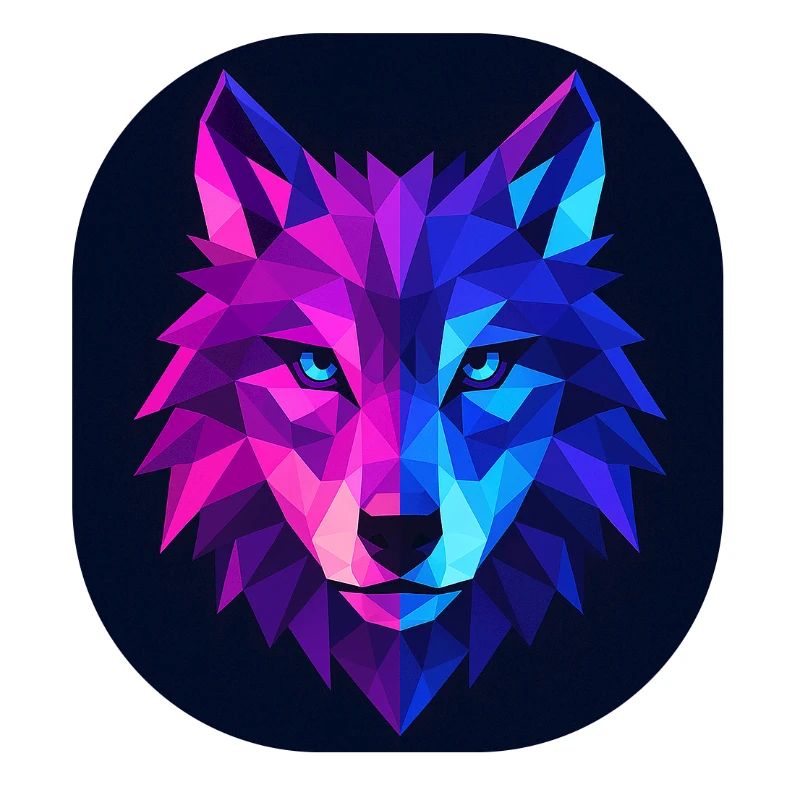 Lupus Wolf Neon Geopattern