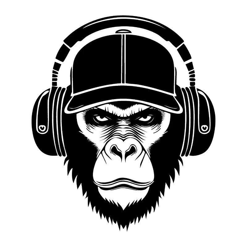Casque de jeu Crew Focused Monkey Head Shirt