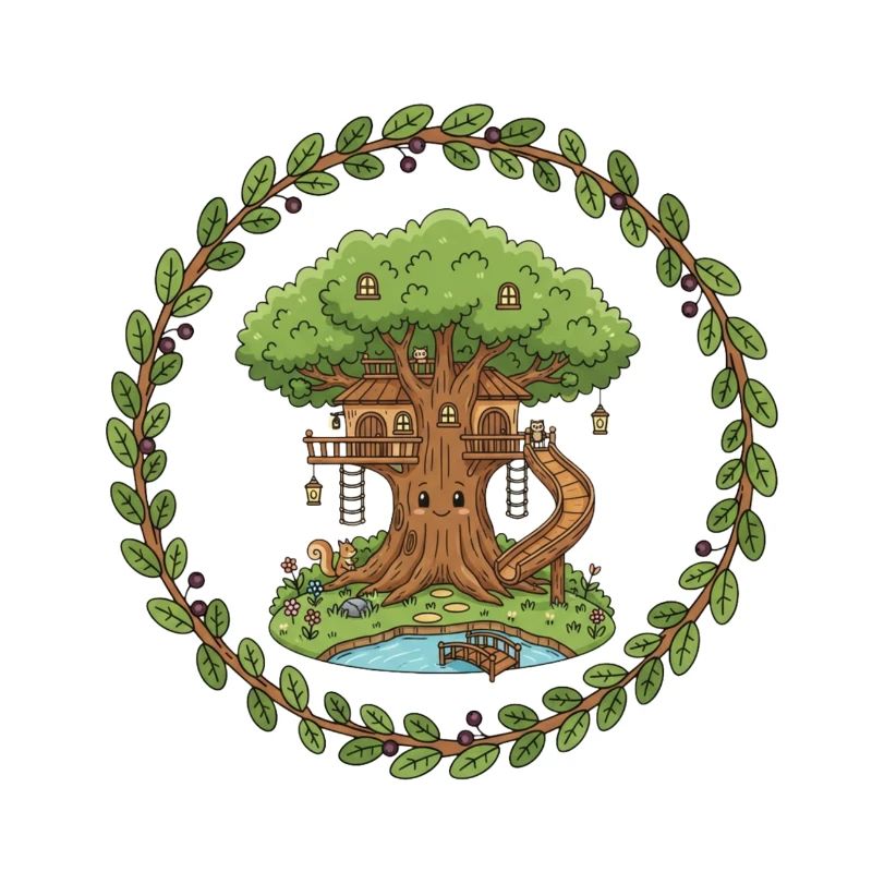 Tree house in the enchanted forest