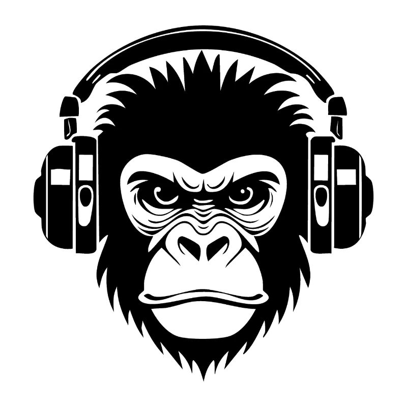 Minimal Lines Look Monkey Head Art Shirt