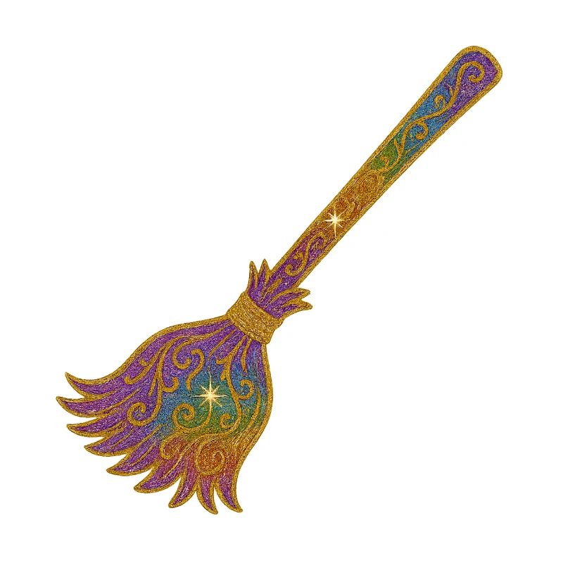 Balai à paillettes arc-en-ciel Magic