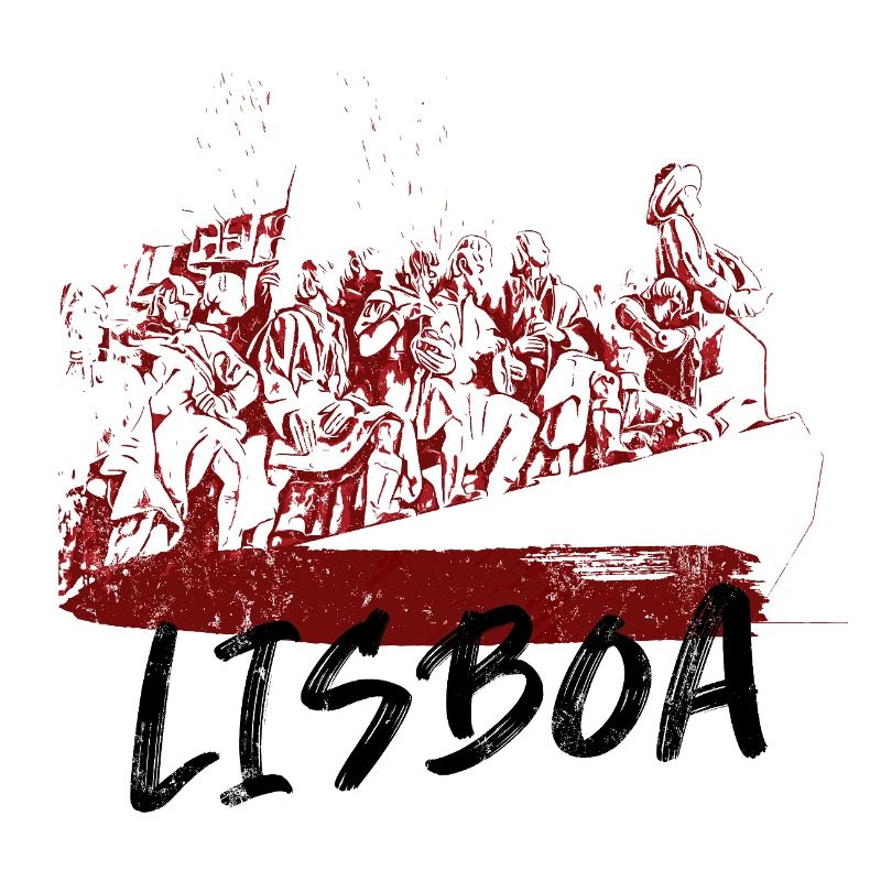 Monument Discoveries Lisbon red illustration
