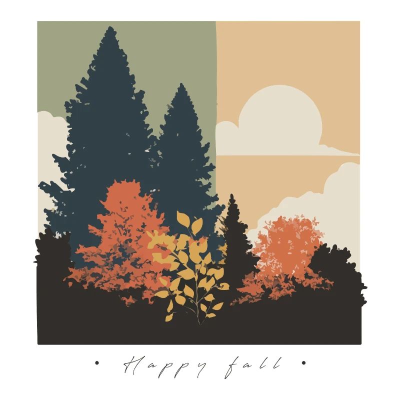 Silhouette de forêt d’automne