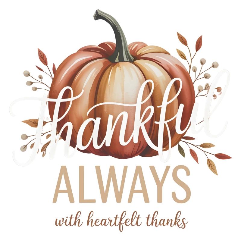 Autumn Pumpkin Grateful Always Design