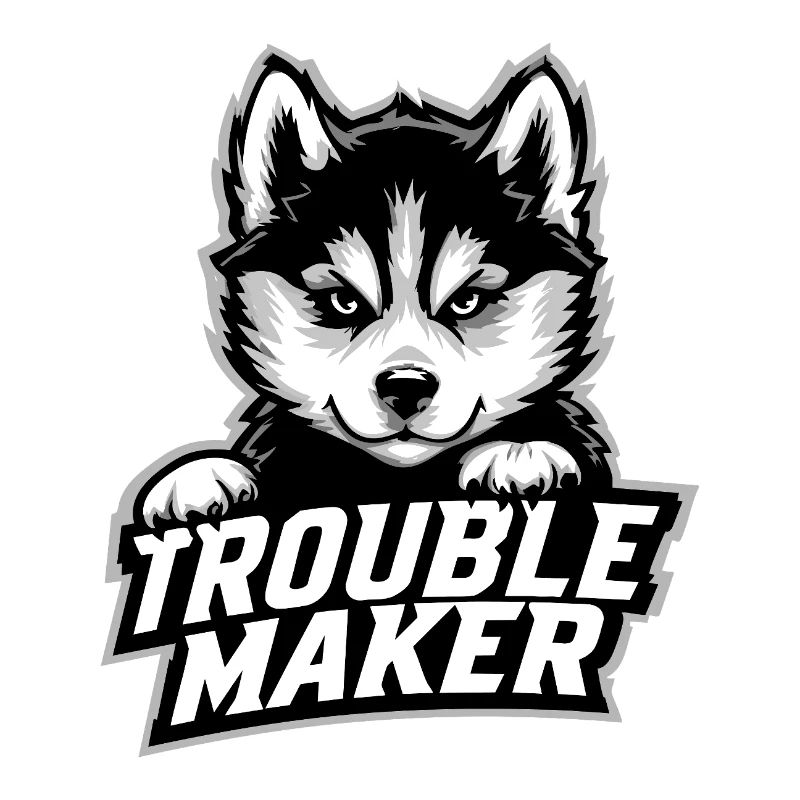 Fauteur de troubles - Portrait de chiot husky
