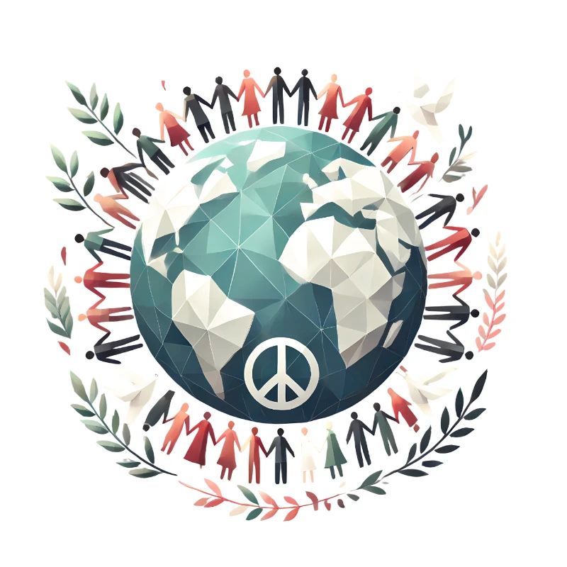 World Peace Globe Circle Doves