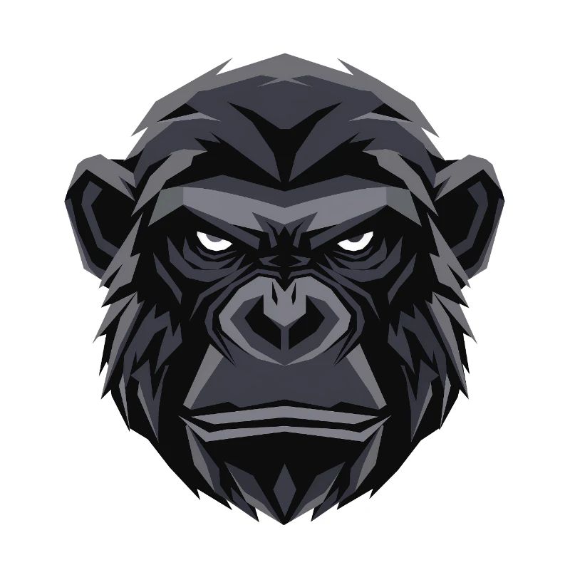 Geometric Gorilla Head