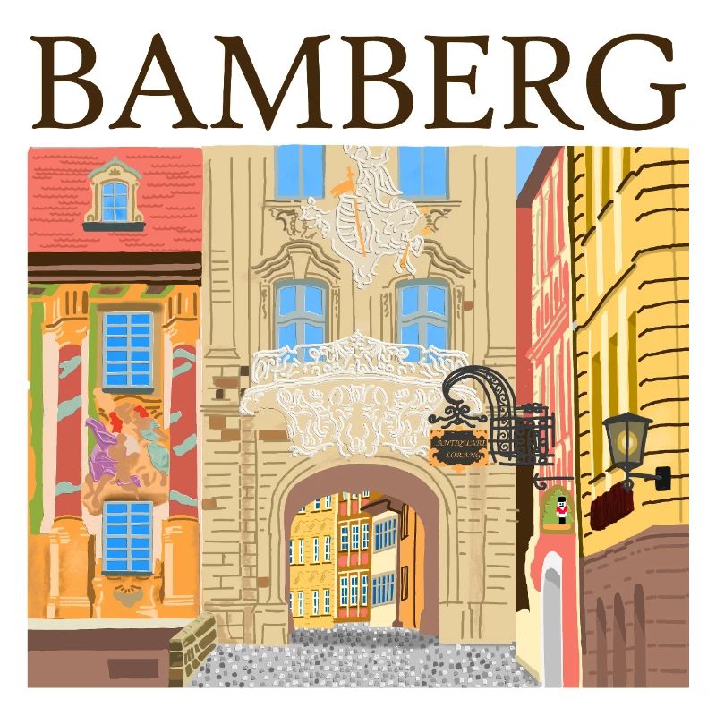 Bamberg, Bavaria Hand Drawing
