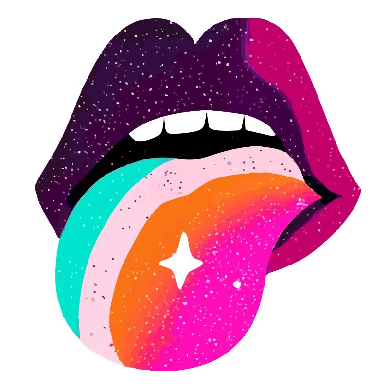 Prismatic Rainbow Tongue Lips