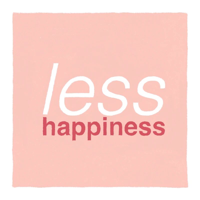 Less happiness