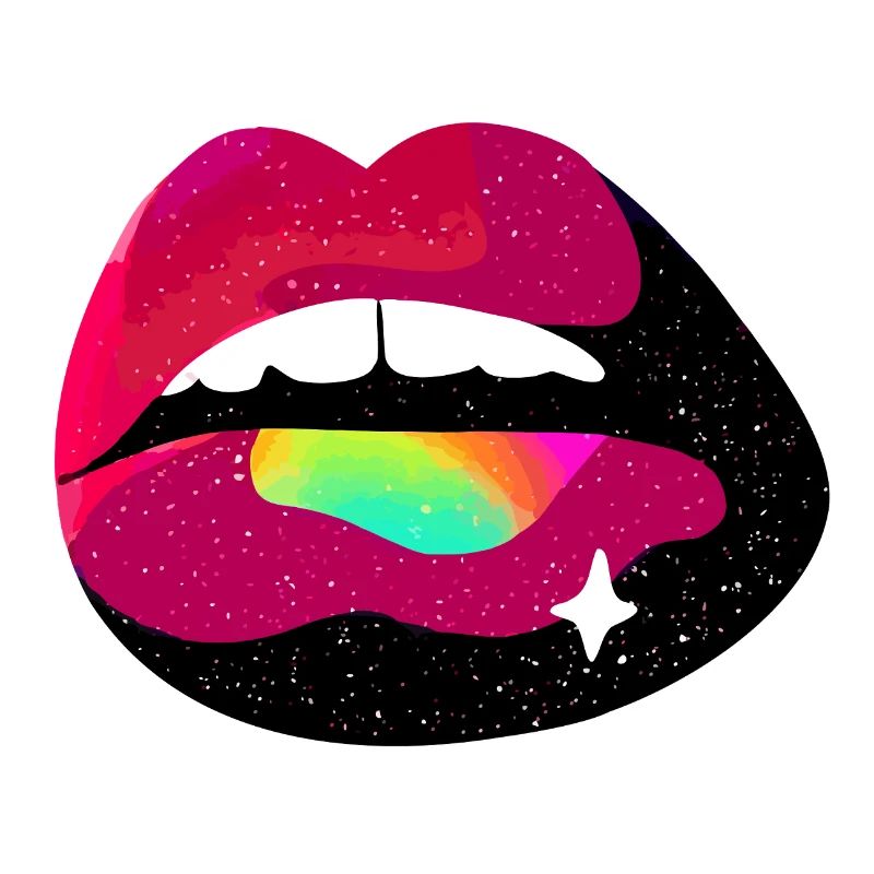Kosmischer Regenbogen Lippenkuss
