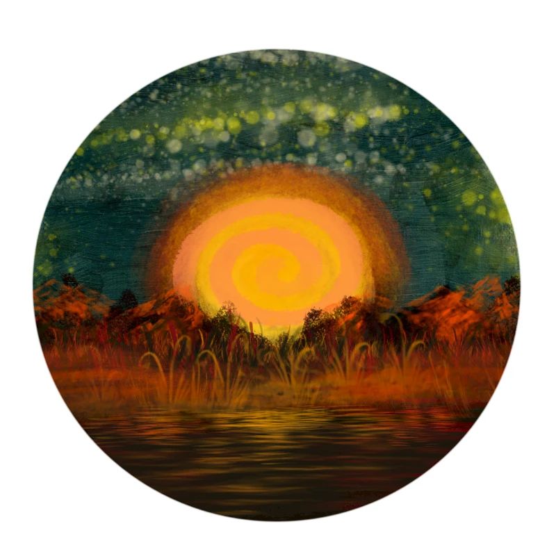 Cercle du soleil sur l’eau