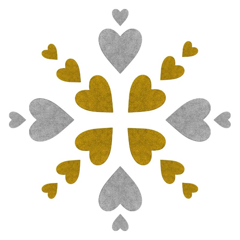 Silver Gold Hearts Mandala