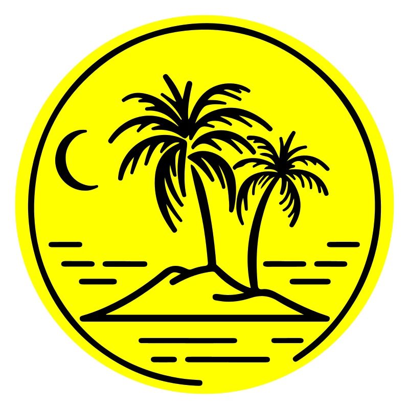 Palm Tree Island Symbol Beach
