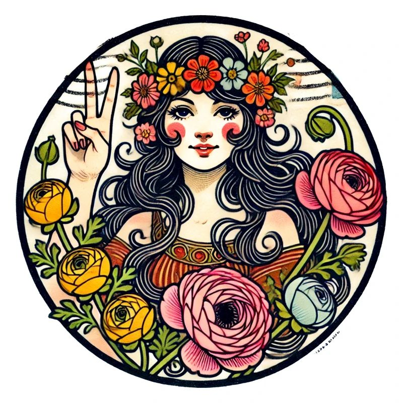 Déesse florale signe de paix