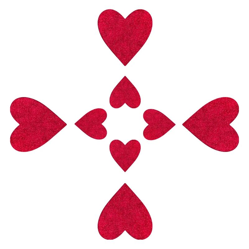 Coeurs en croix scintillants