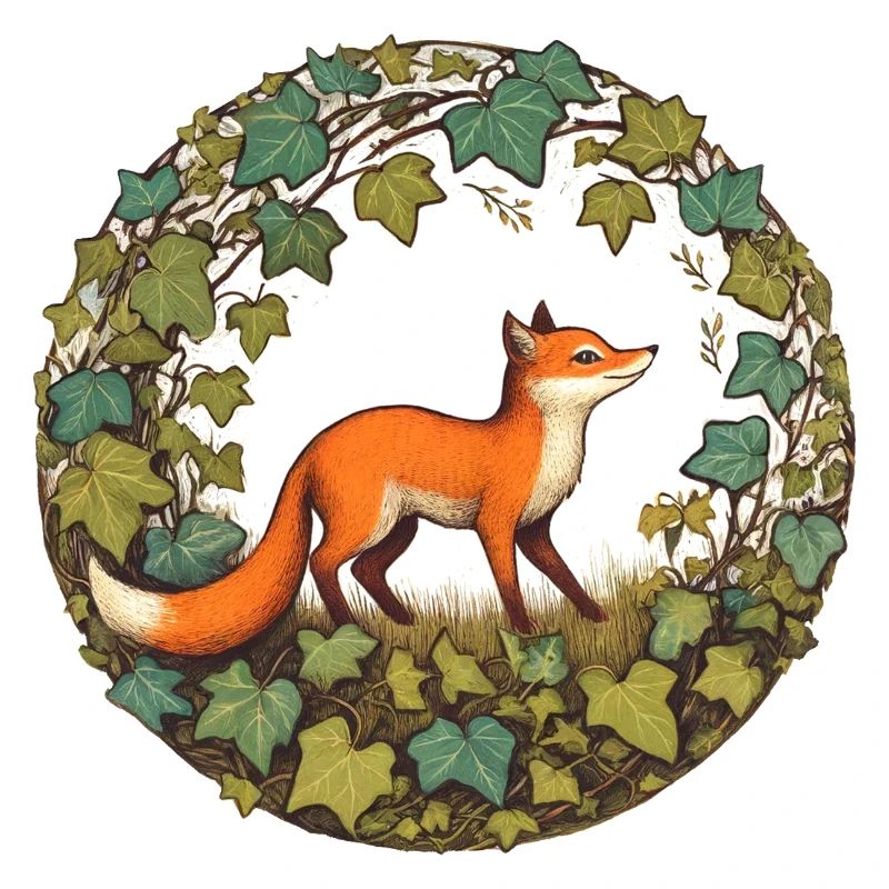Fox in Ivy Circle
