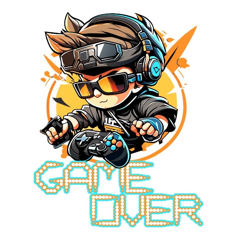 Gamer Over Retro Neon Arcade