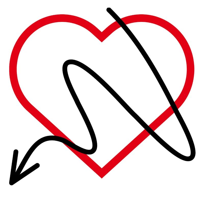 Coeur rouge avec flèche