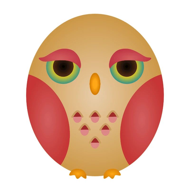 Gradient Owl Face in Cozy Tones