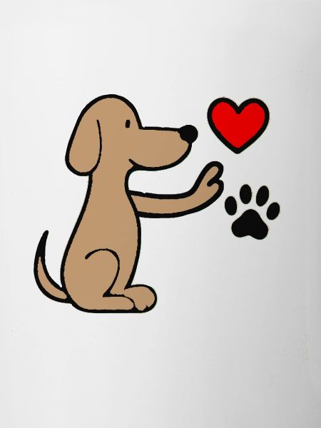 Dog with heart and paw print