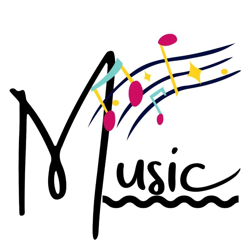 Notes de musique colorées