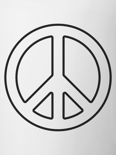 Peace Symbol Lineart Black White