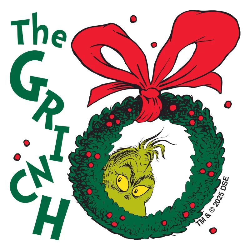 Der Grinch Weihnachtskranz Mit Roter Schleife