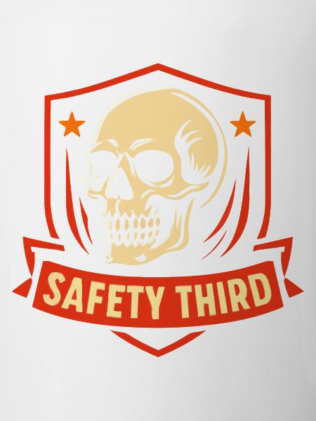 Safety Third Badge Skull Safety Third
