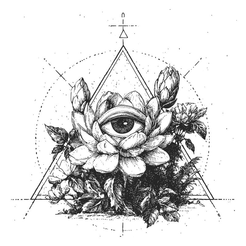 Eye in Triangle Flower Sign