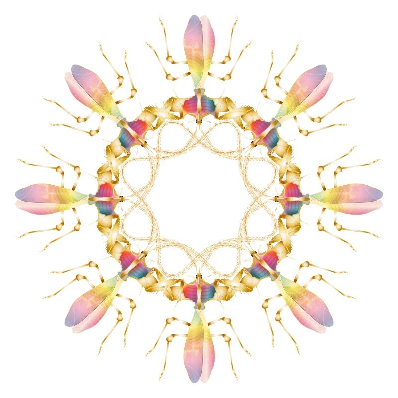 Tropical devil flower insect as ornament