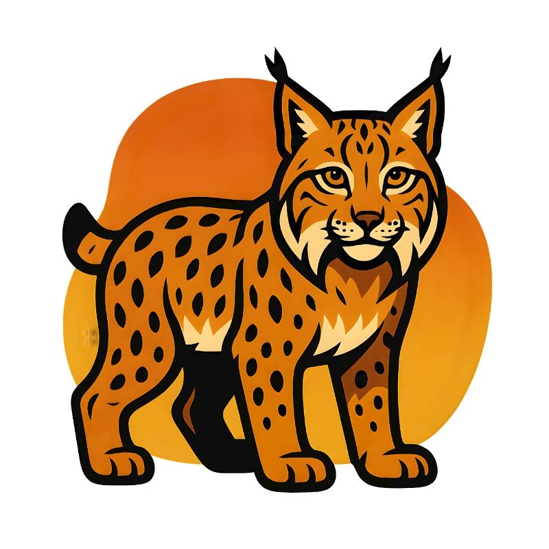 Lynx in sunset shade