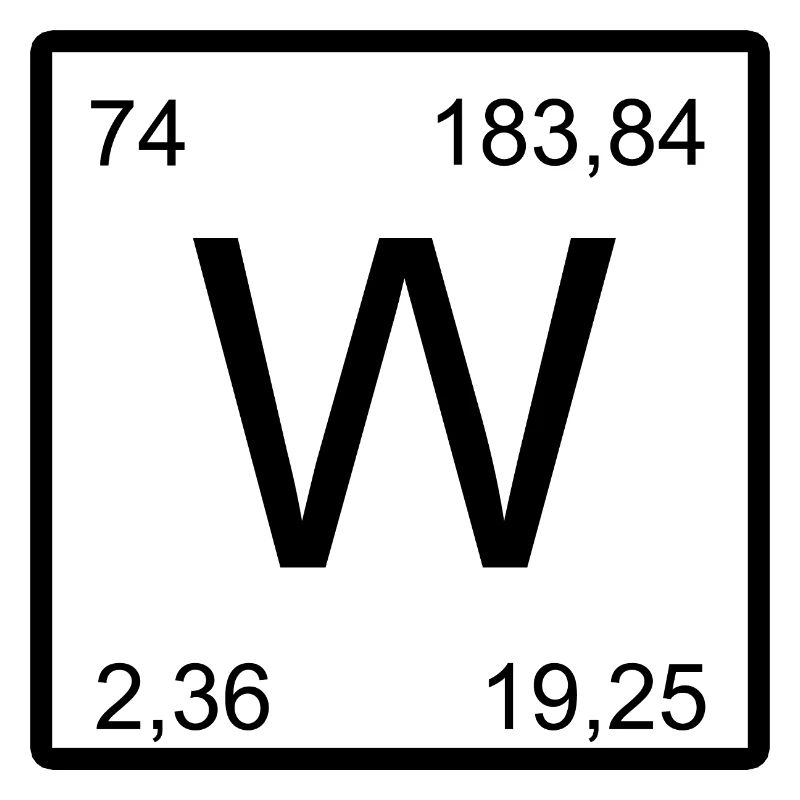 Symbole W de Wolfram dans la conception du tableau périodique