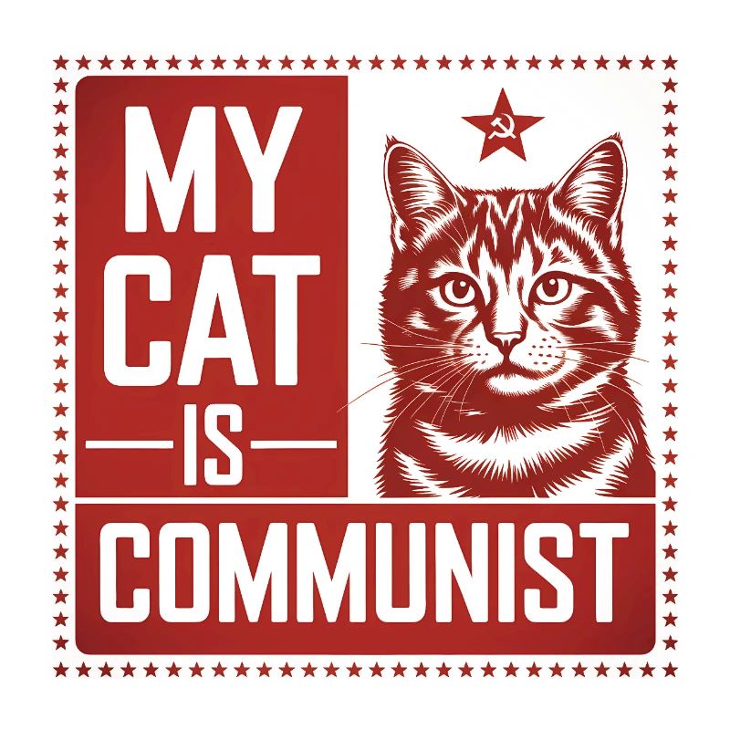 Mon chat est communiste - Drôle de Chat PropagandeT-Shirt