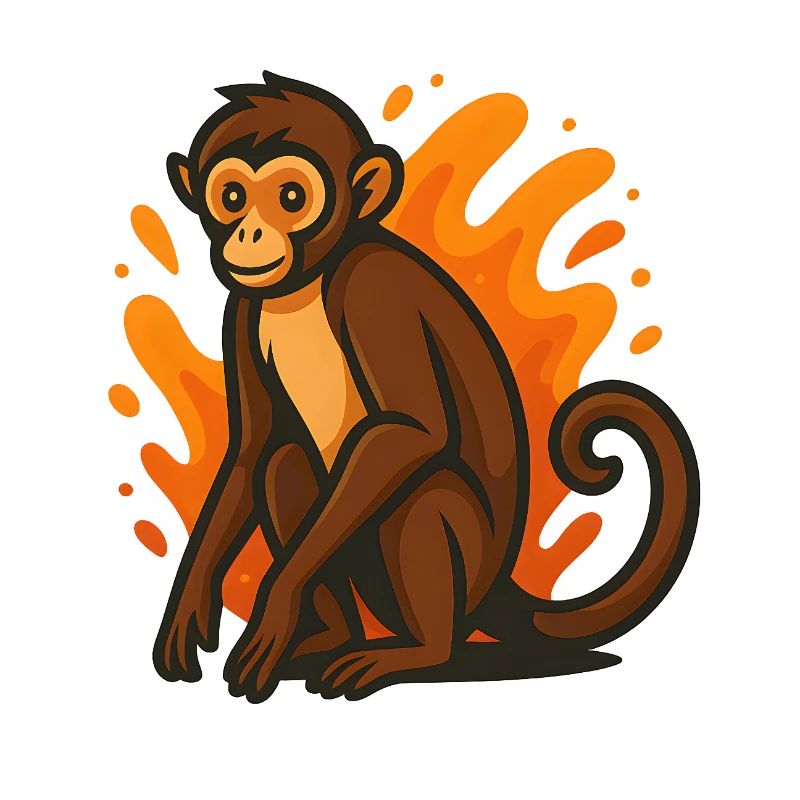 Singe-araignée à l’aura enflammée