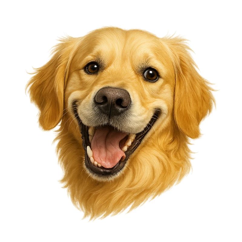 Tête de Golden Retriever joyeuse